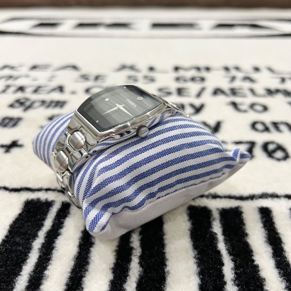 Vintage Fossil Arkitekt Carbon Fiber Pattern Dial Diamond Accent Watch - Picture 5 of 7